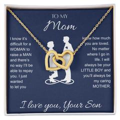 Interlocking Hearts Necklace - To My Mom I Love You