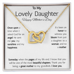 Interlocking Hearts Necklace - To My Lovely Daughter Happy Mother's Day