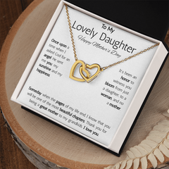 Interlocking Hearts Necklace - To My Lovely Daughter Happy Mother's Day