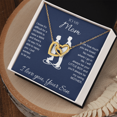 Interlocking Hearts Necklace - To My Mom I Love You