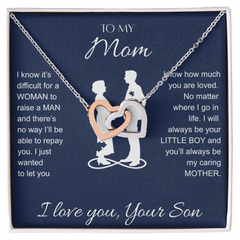 Interlocking Hearts Necklace - To My Mom I Love You