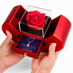 Alluring Beauty Necklace with Red Heart Rose Box - To My Mom