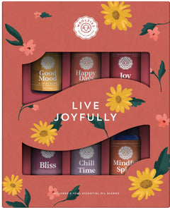 Live Joyfully Essential Oil Blends Collection | 100% Pure & Undiluted | Includes Good Mood Happy Days Joy Bliss Chill Time & Mindful Spirit | 10 ML